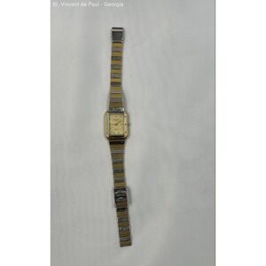 Vintage Patek Philippe Geneve 18k Gold Electroplated Two Tone Swiss Quartz Watch